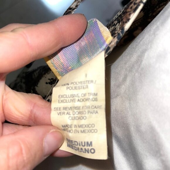 Expressions By California Dynasty Slip Nightgown Womens Size Medium Snake Print - Picture 5 of 12